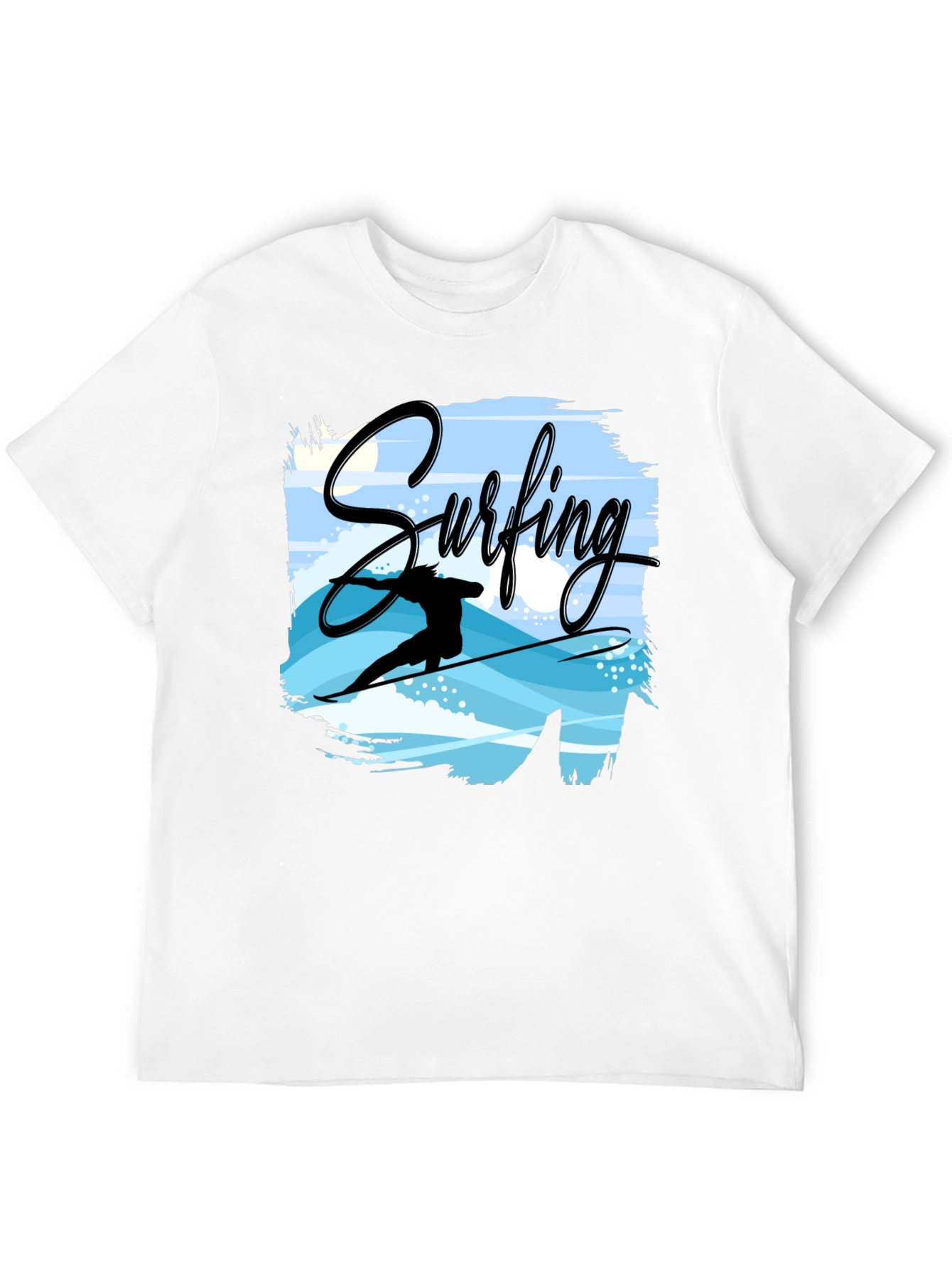 Surfing Graphic T-Shirt - Black