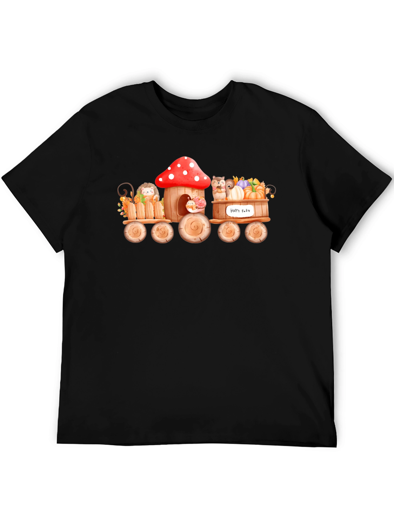 Whimsical Fall Animals Train T-Shirt