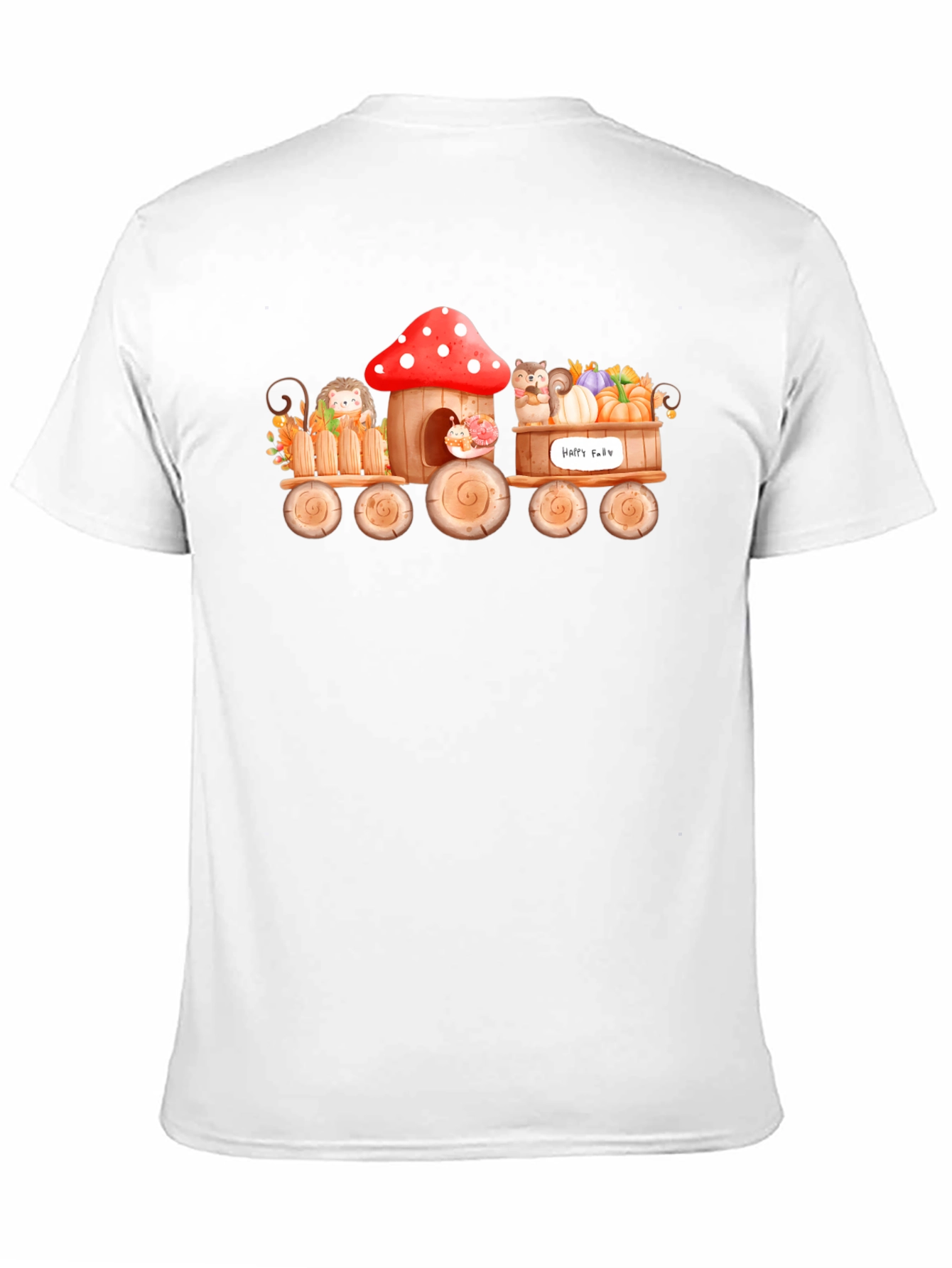 Whimsical Fall Animals Train T-Shirt