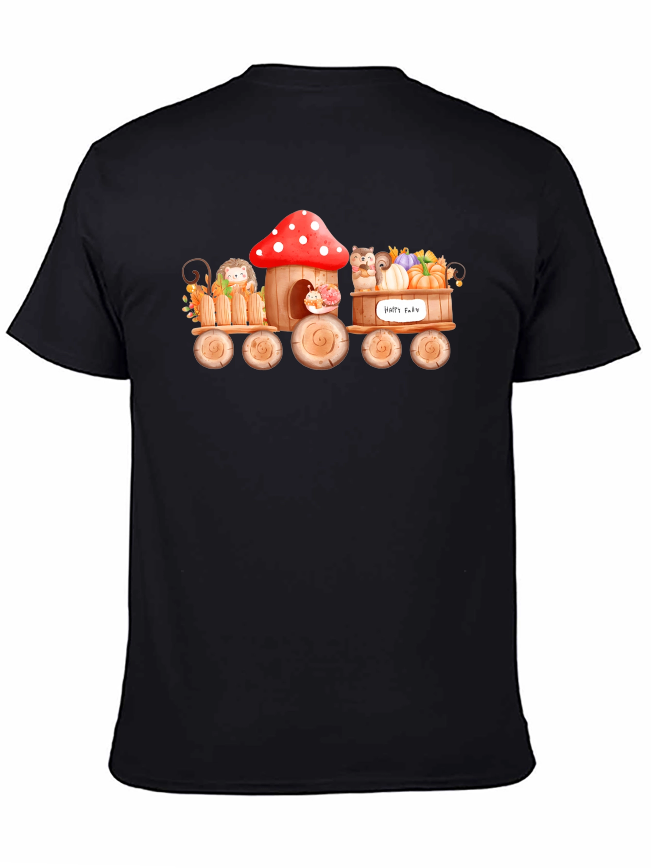 Whimsical Fall Animals Train T-Shirt