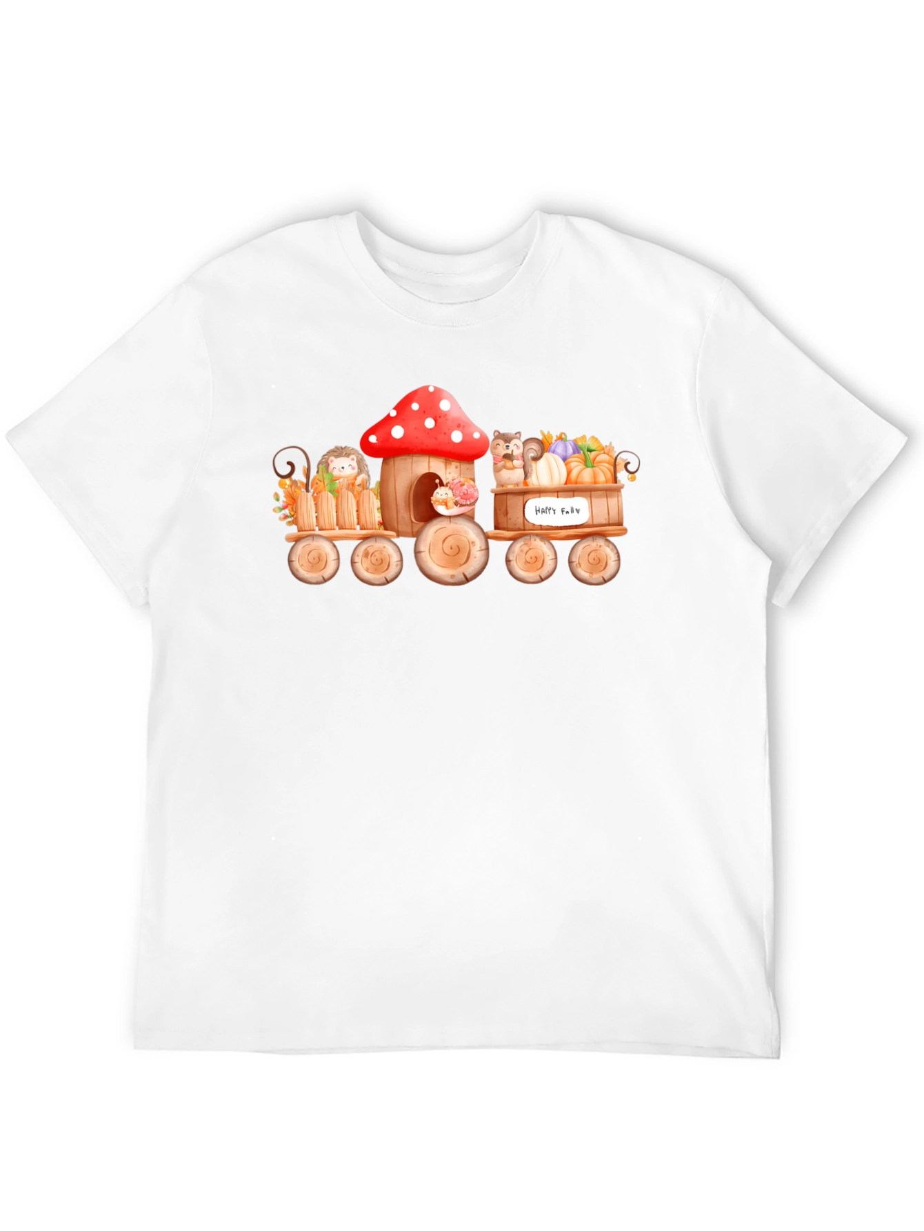 Whimsical Fall Animals Train T-Shirt