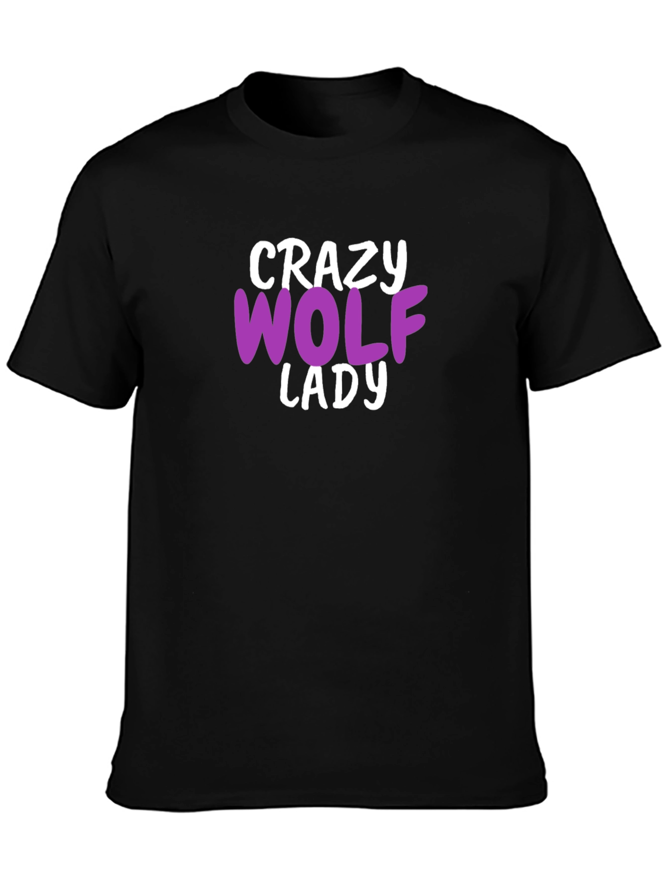 Crazy Wolf Lady T-Shirt - Novelty Graphic Tee