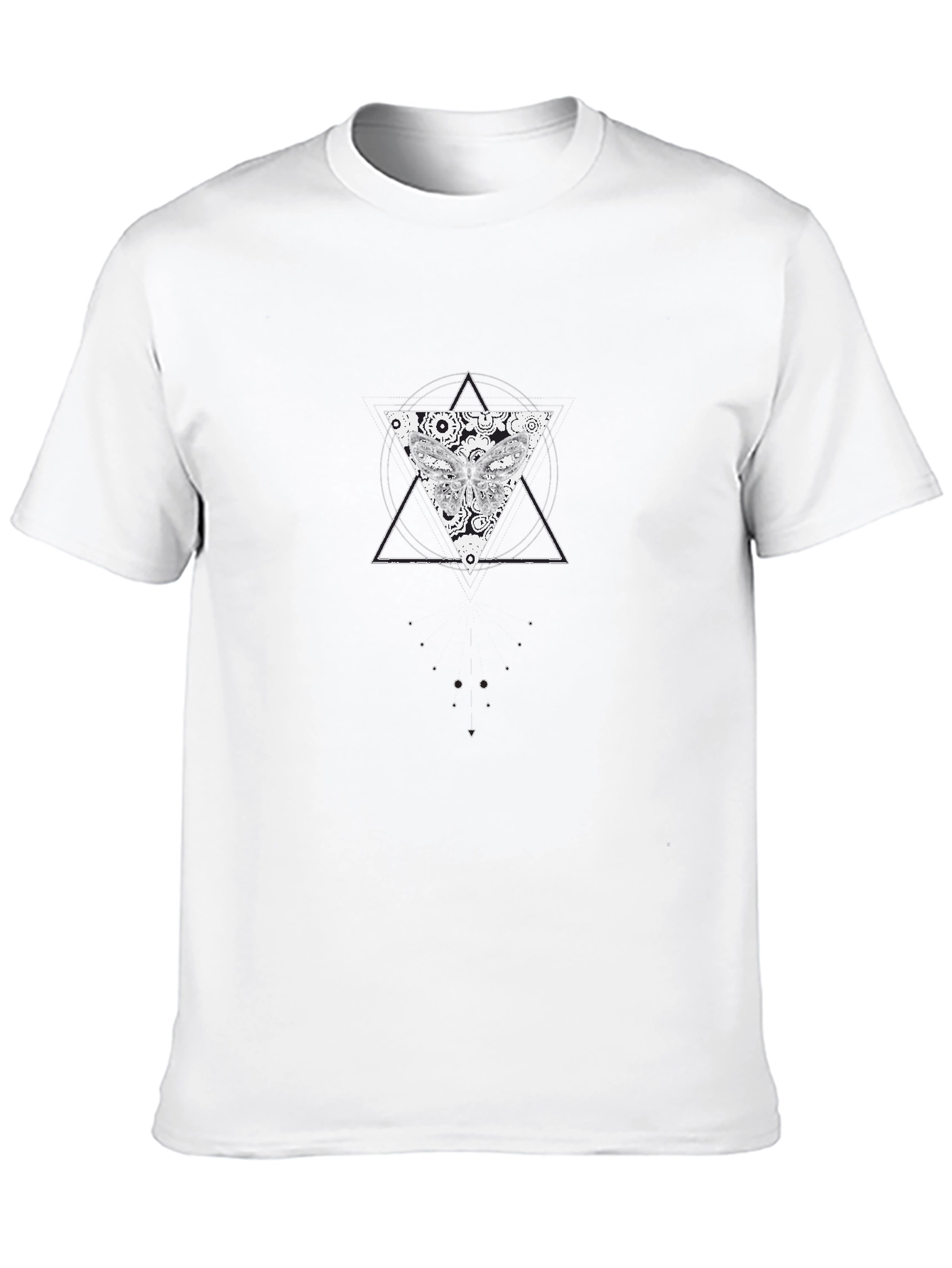Butterfly Triangle Graphic Black T-Shirt
