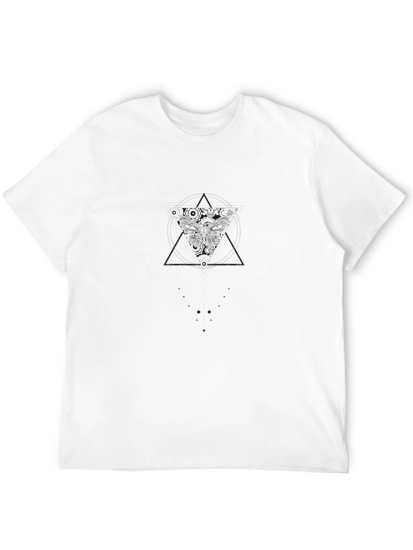 Butterfly Triangle Graphic Black T-Shirt
