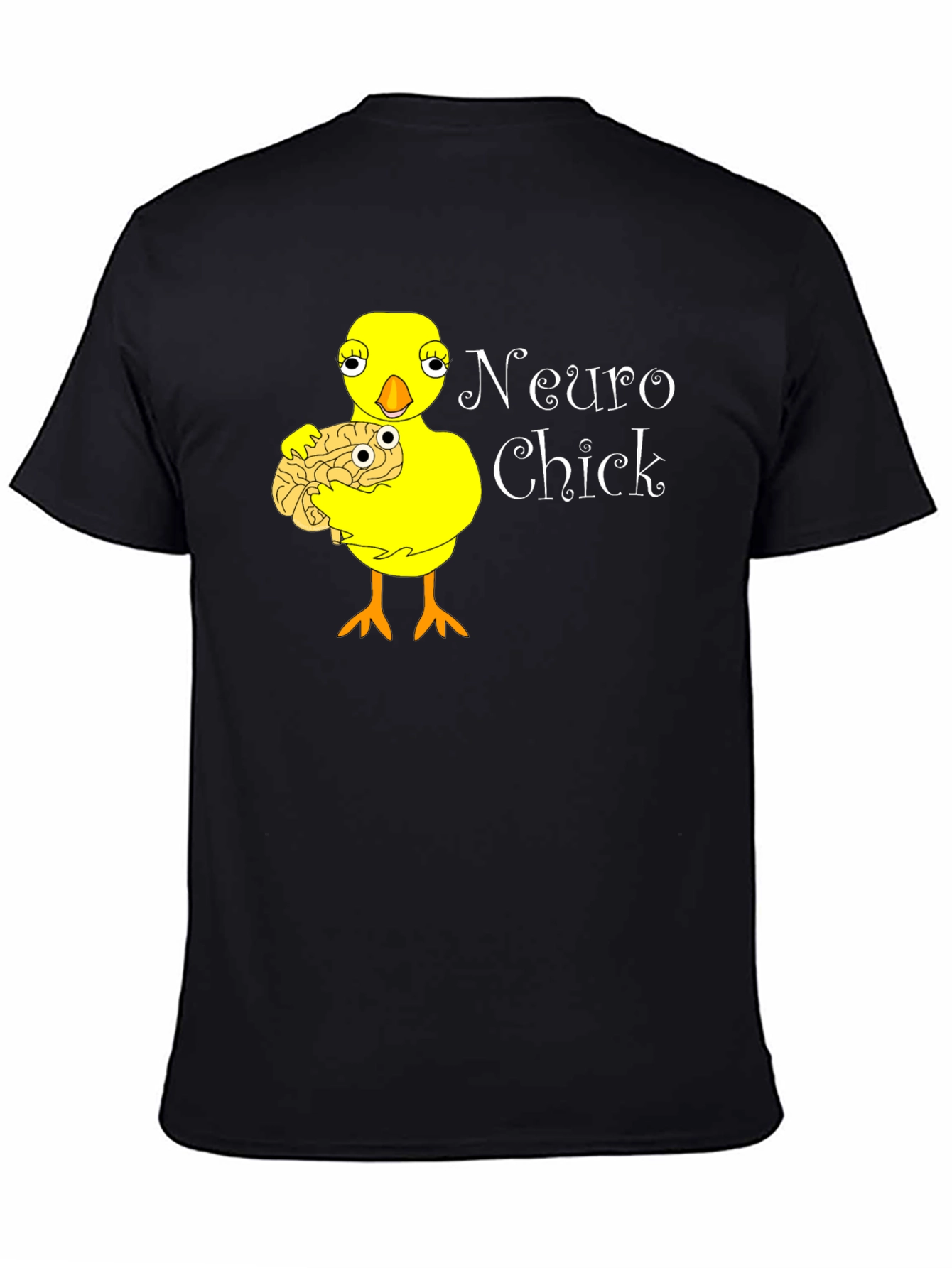 Neuro Chick Black T-Shirt: Brainy & Cute!