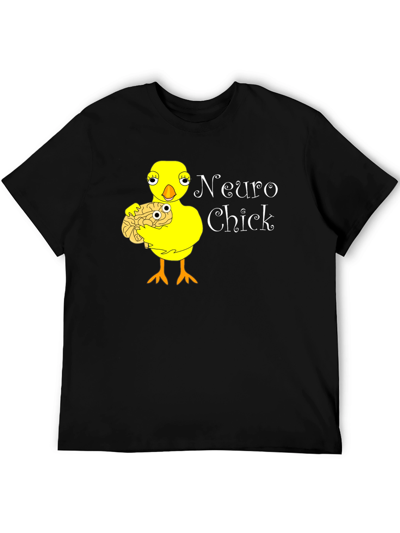 Neuro Chick Black T-Shirt: Brainy & Cute!