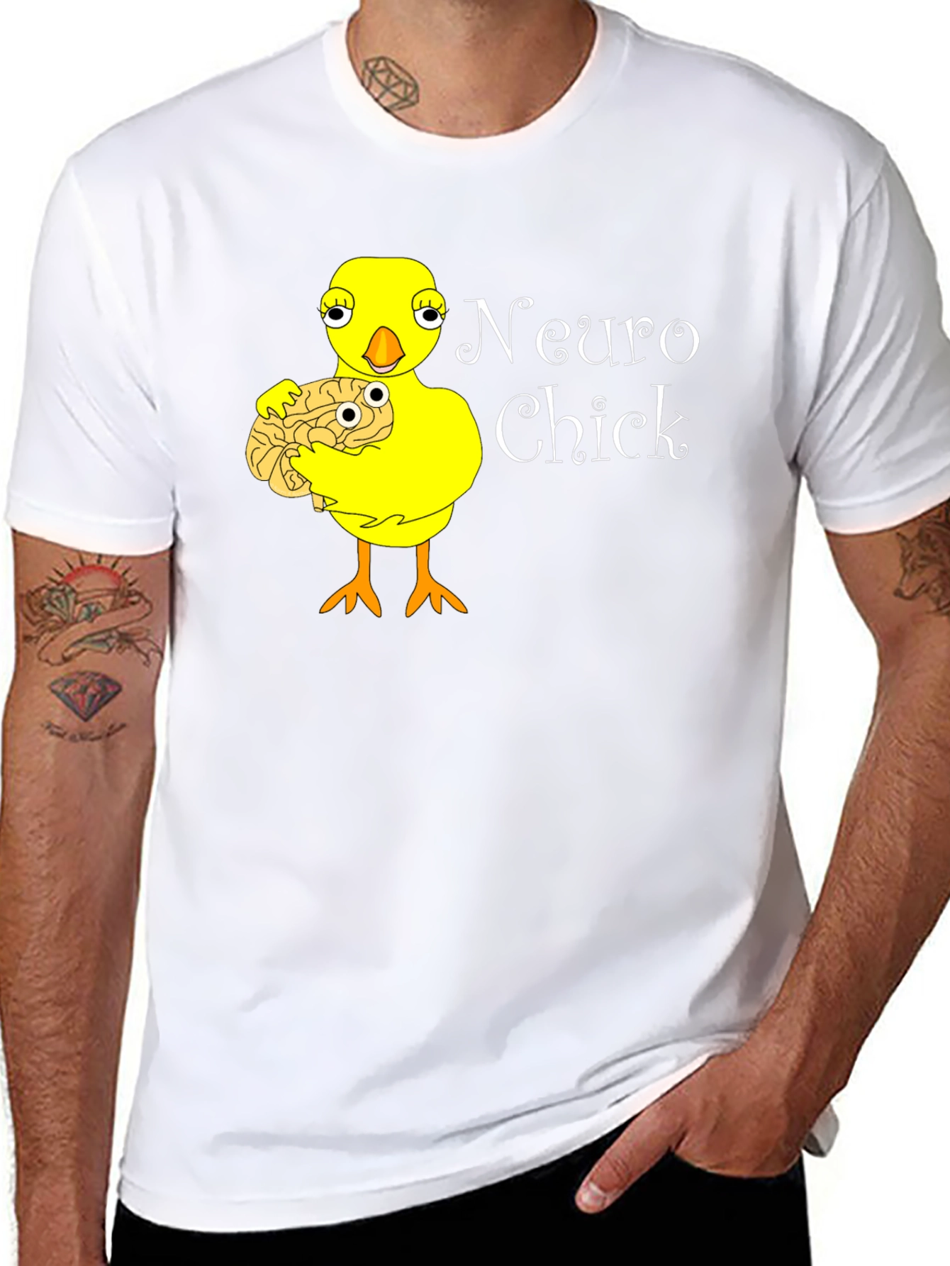 Neuro Chick Black T-Shirt: Brainy & Cute!