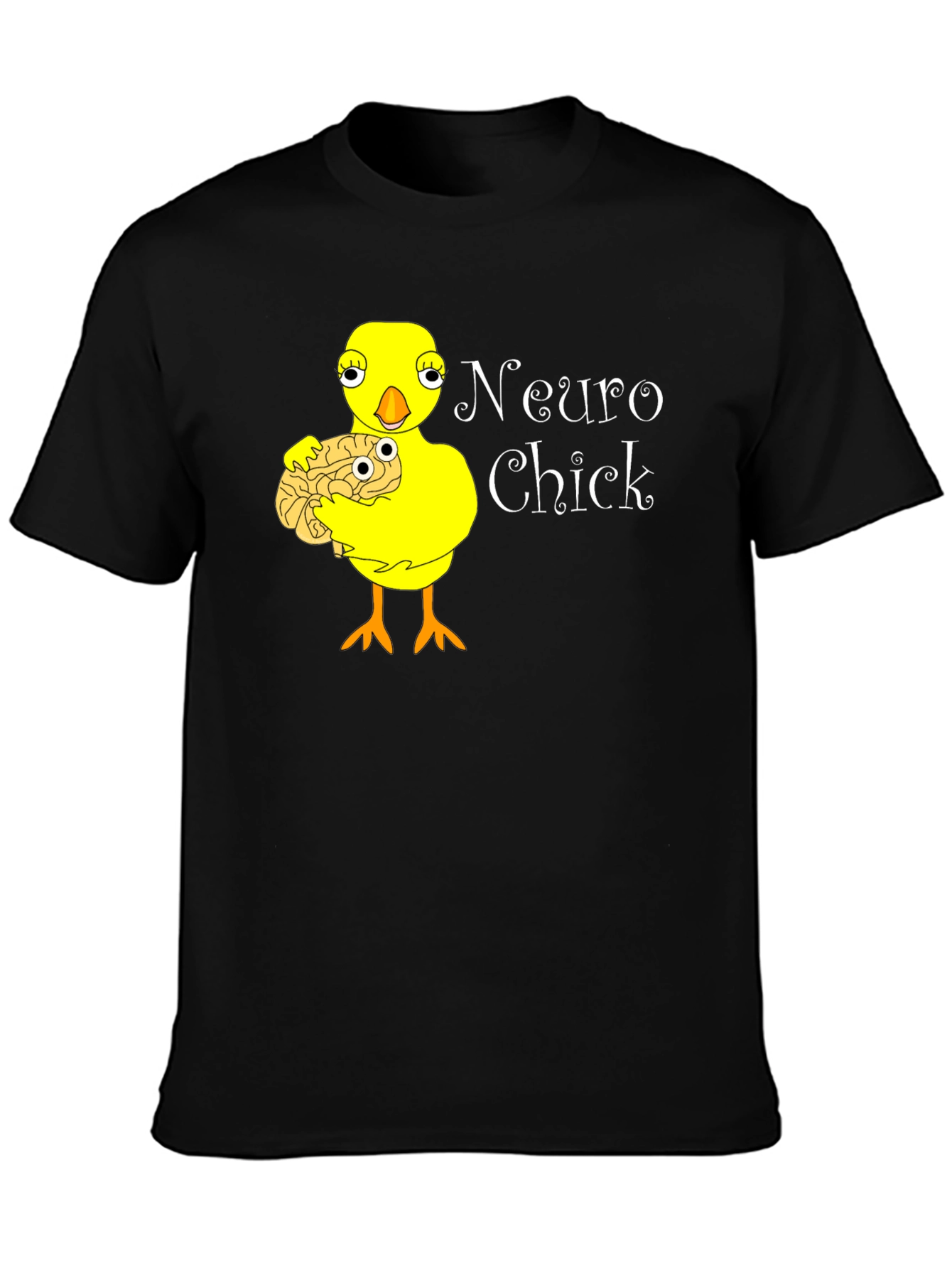 Neuro Chick Black T-Shirt: Brainy & Cute!