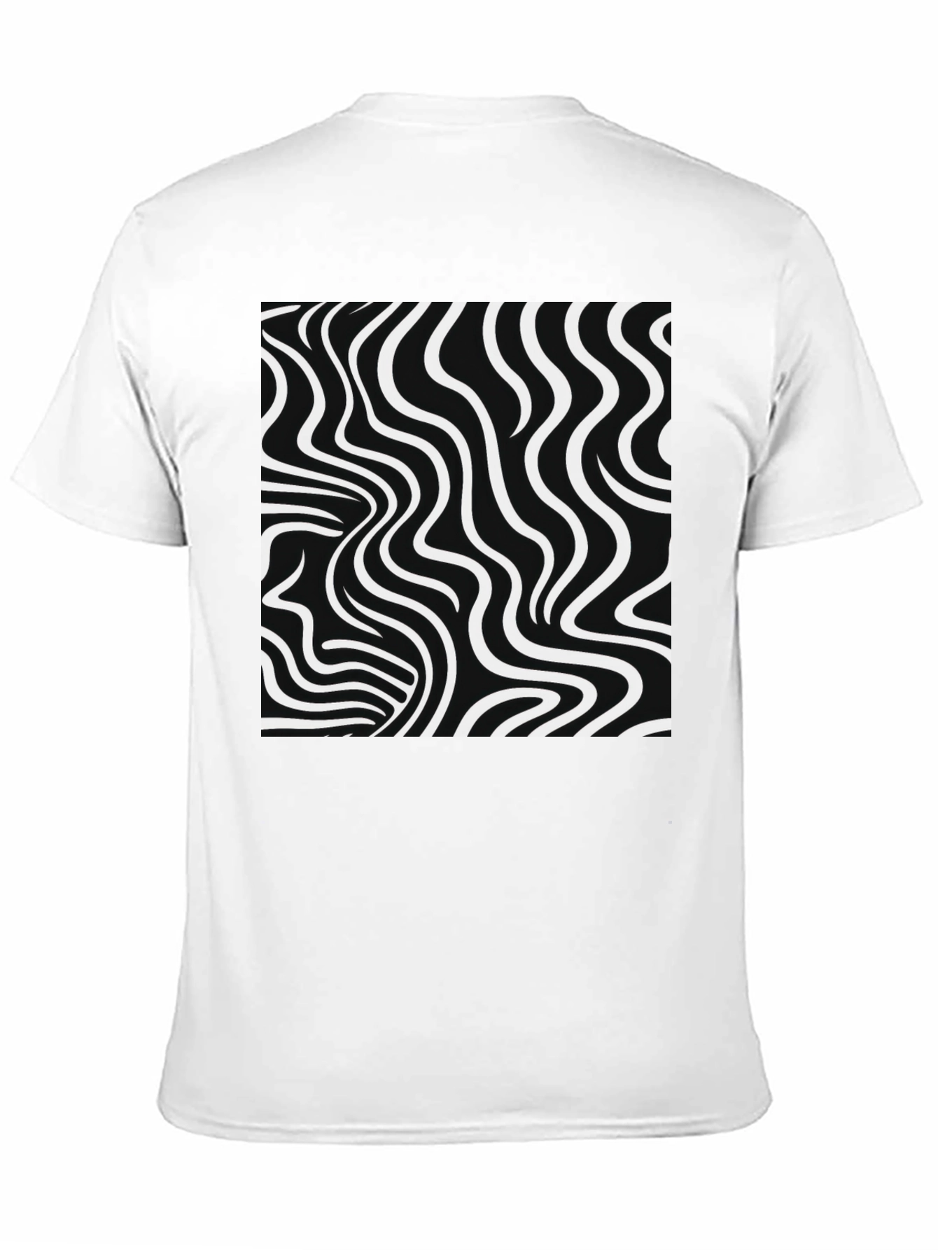 Optical Illusion Tee - Black & White Wavy Lines