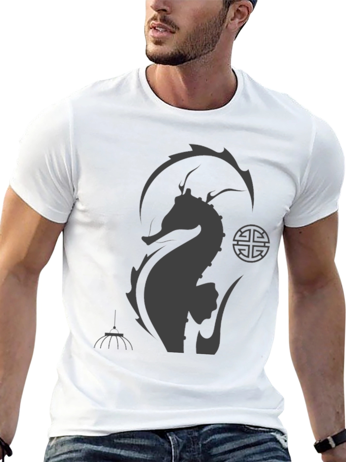 Black Seahorse Graphic Tee