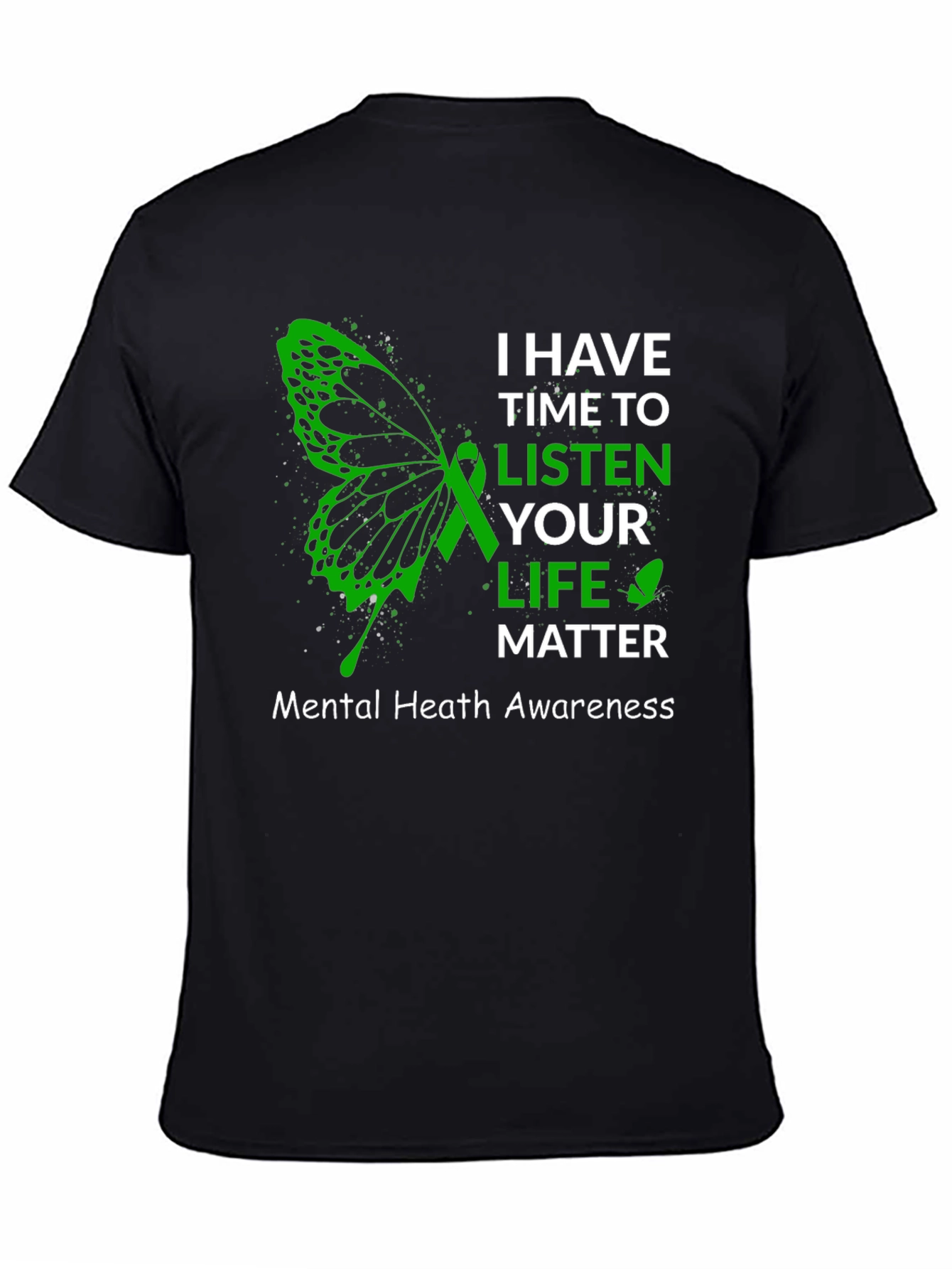 Mental Health Awareness T-Shirt - Butterfly Design