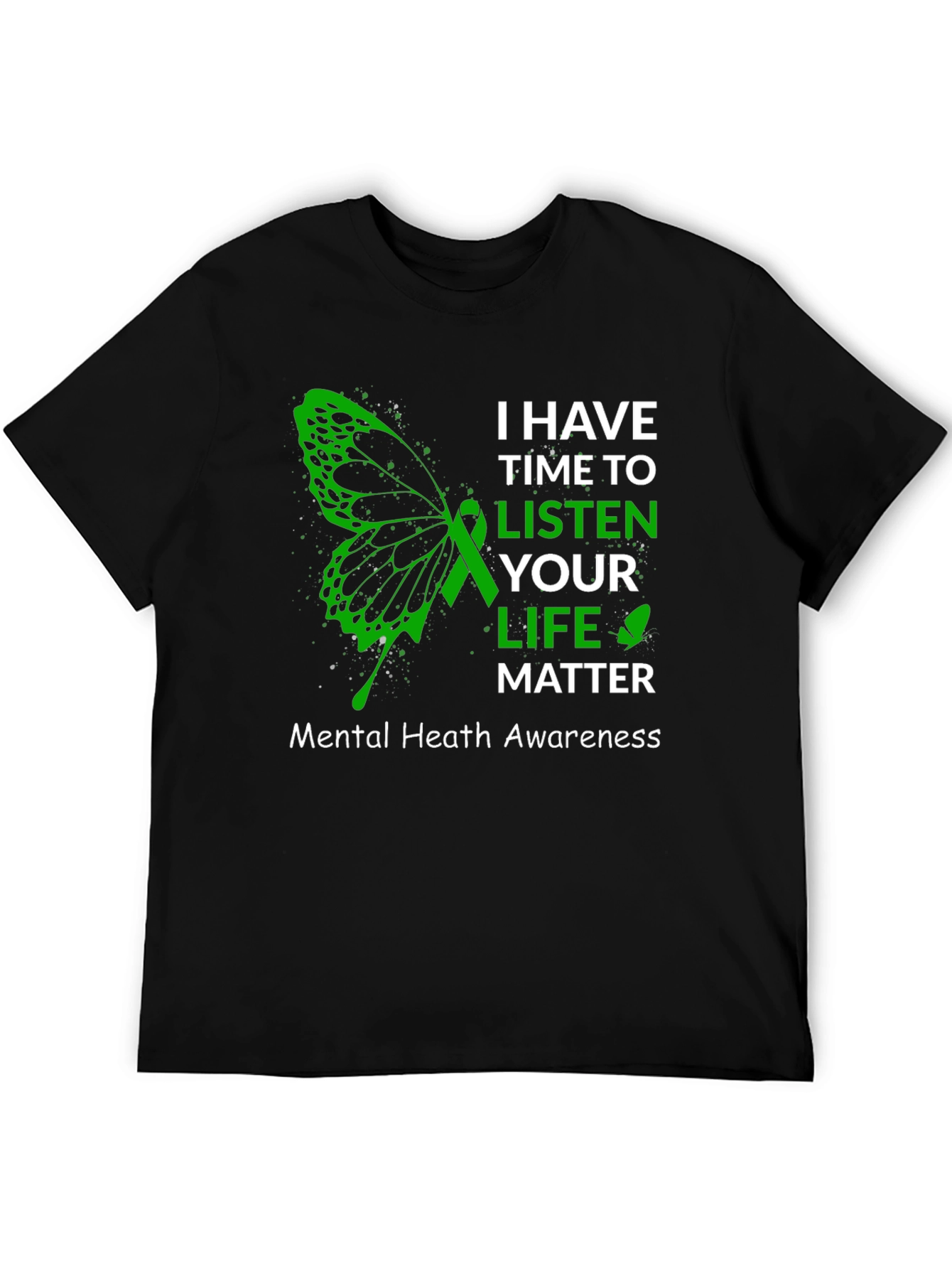Mental Health Awareness T-Shirt - Butterfly Design