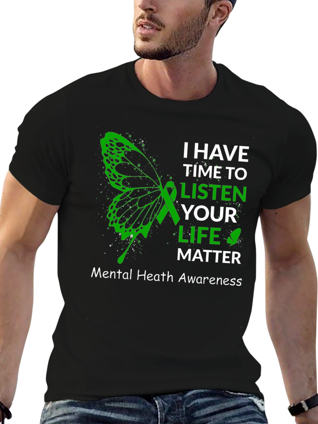 Mental Health Awareness T-Shirt - Butterfly Design