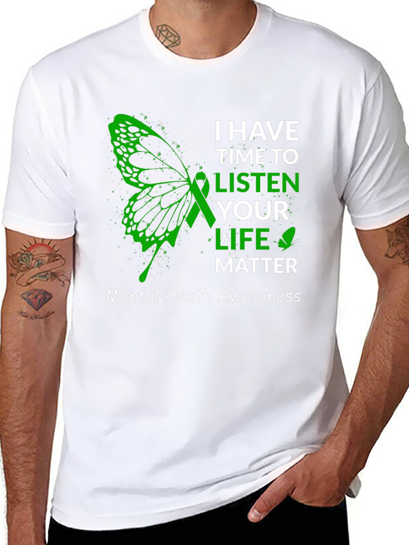 Mental Health Awareness T-Shirt - Butterfly Design