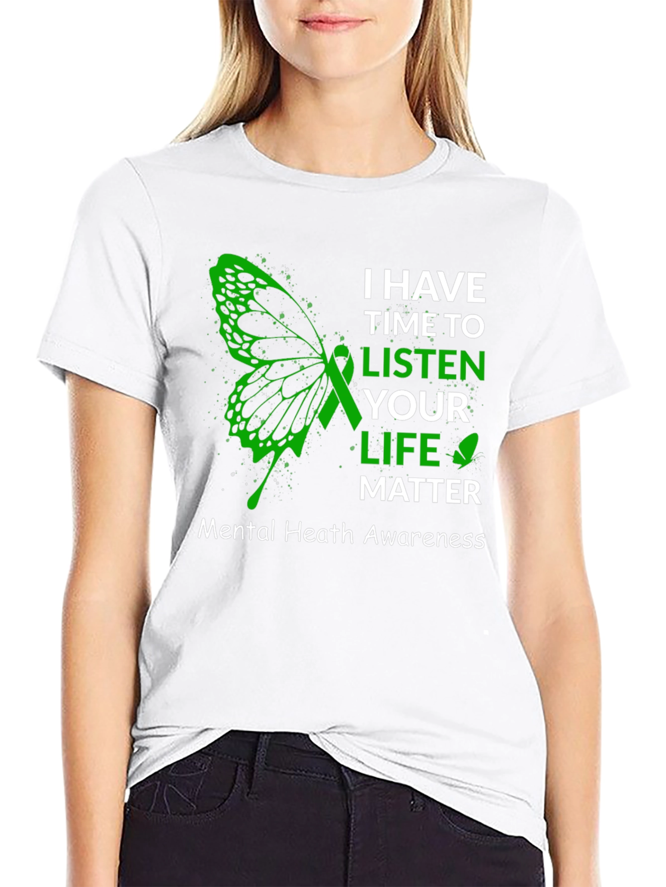 Mental Health Awareness T-Shirt - Butterfly Design