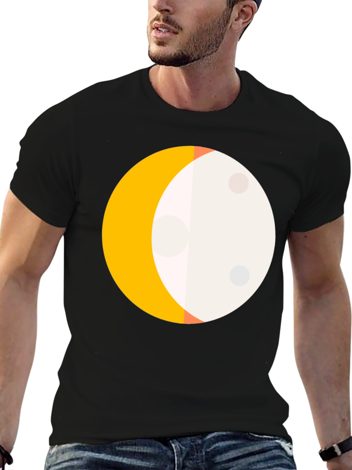 Waxing Crescent Moon Graphic Tee - Modern Unisex T-Shirt