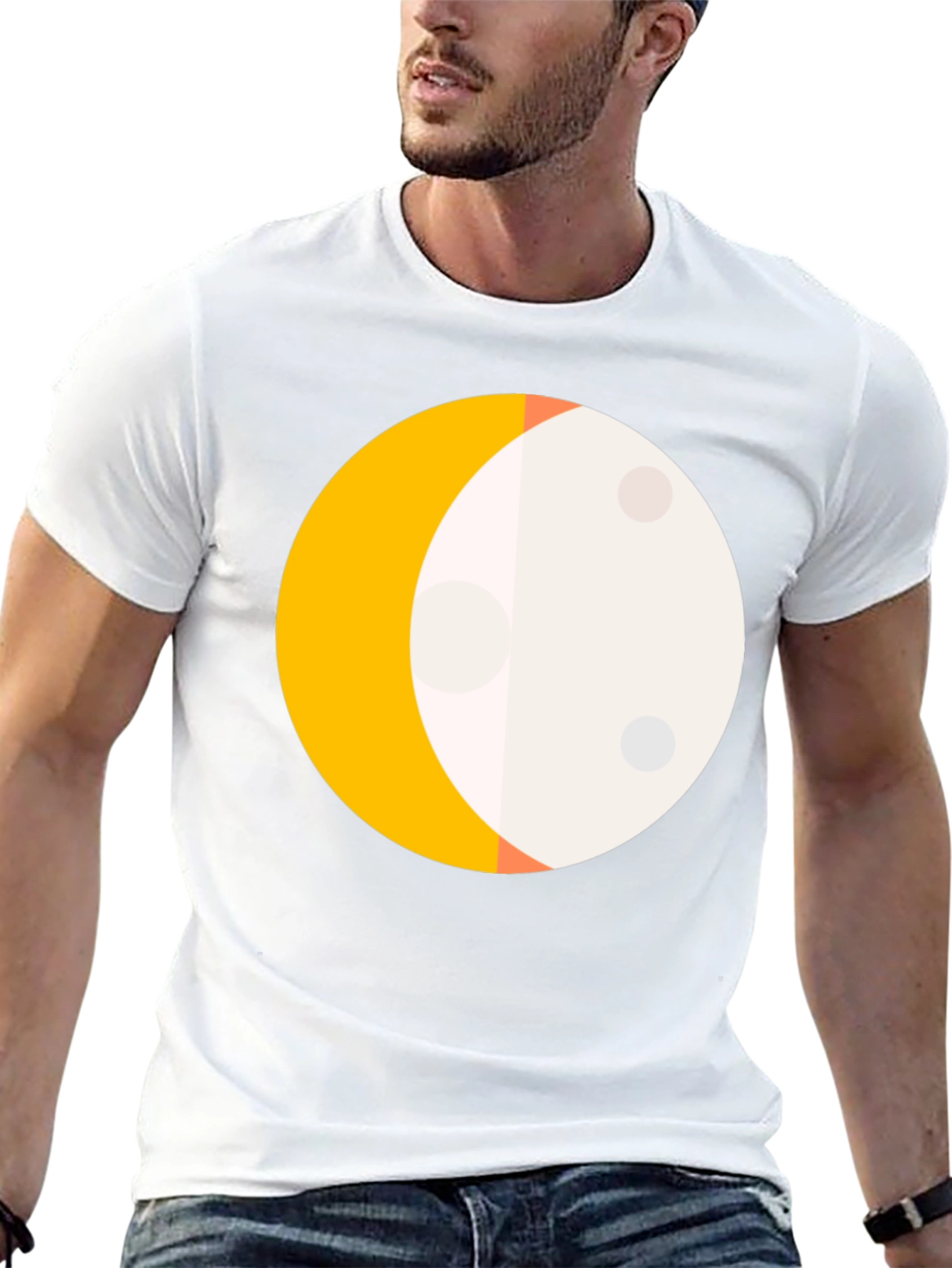 Waxing Crescent Moon Graphic Tee - Modern Unisex T-Shirt