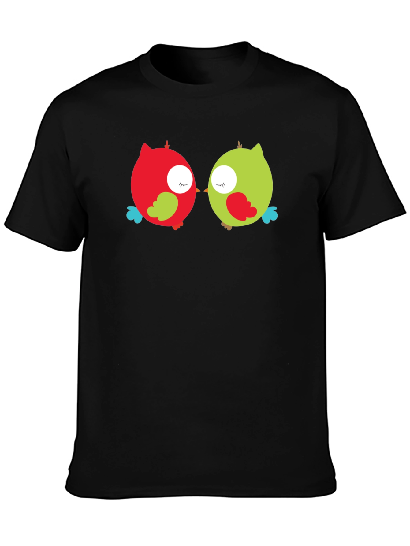 Cute Owls Black T-Shirt - Whimsical Graphic Tee