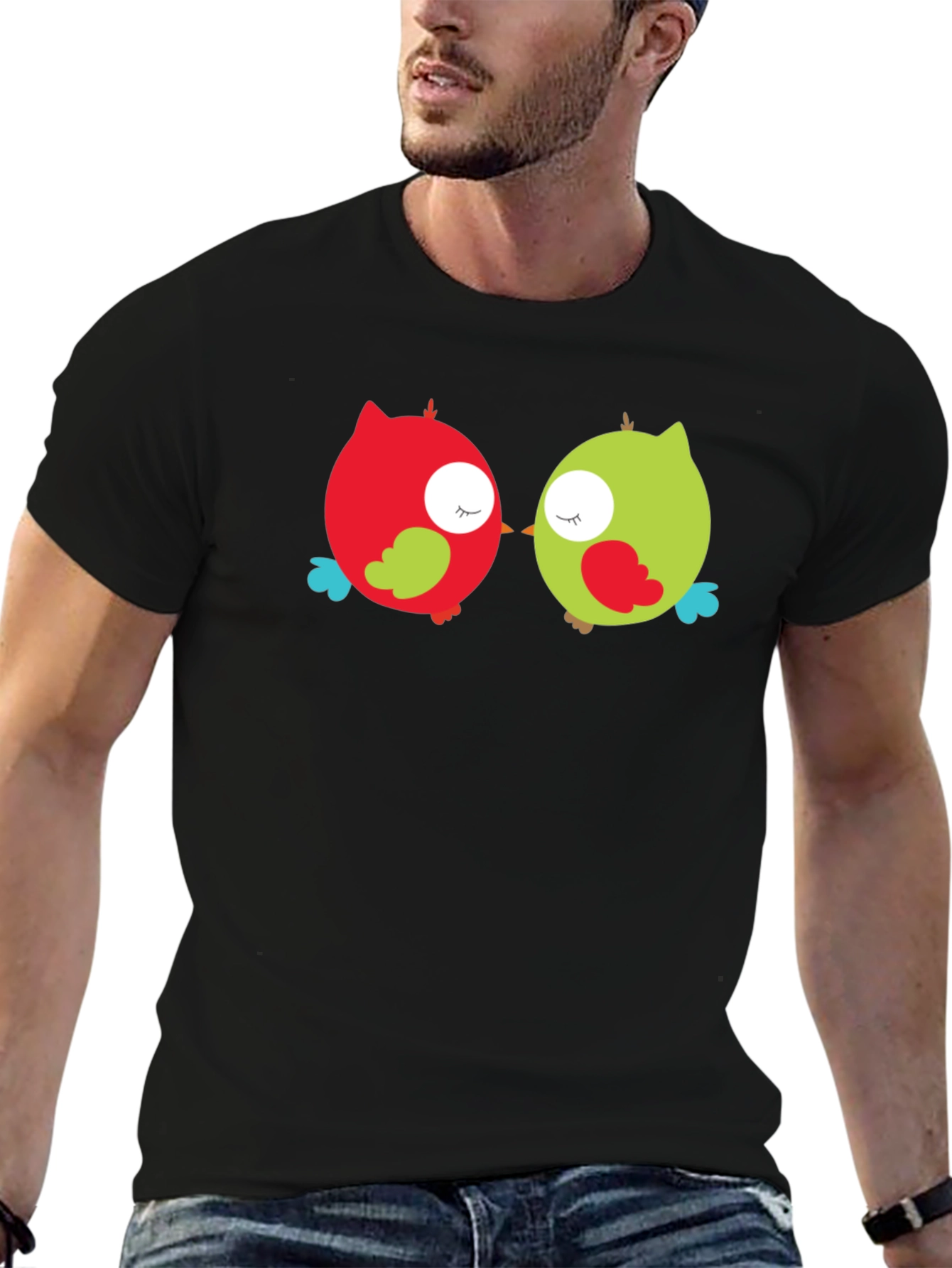 Cute Owls Black T-Shirt - Whimsical Graphic Tee