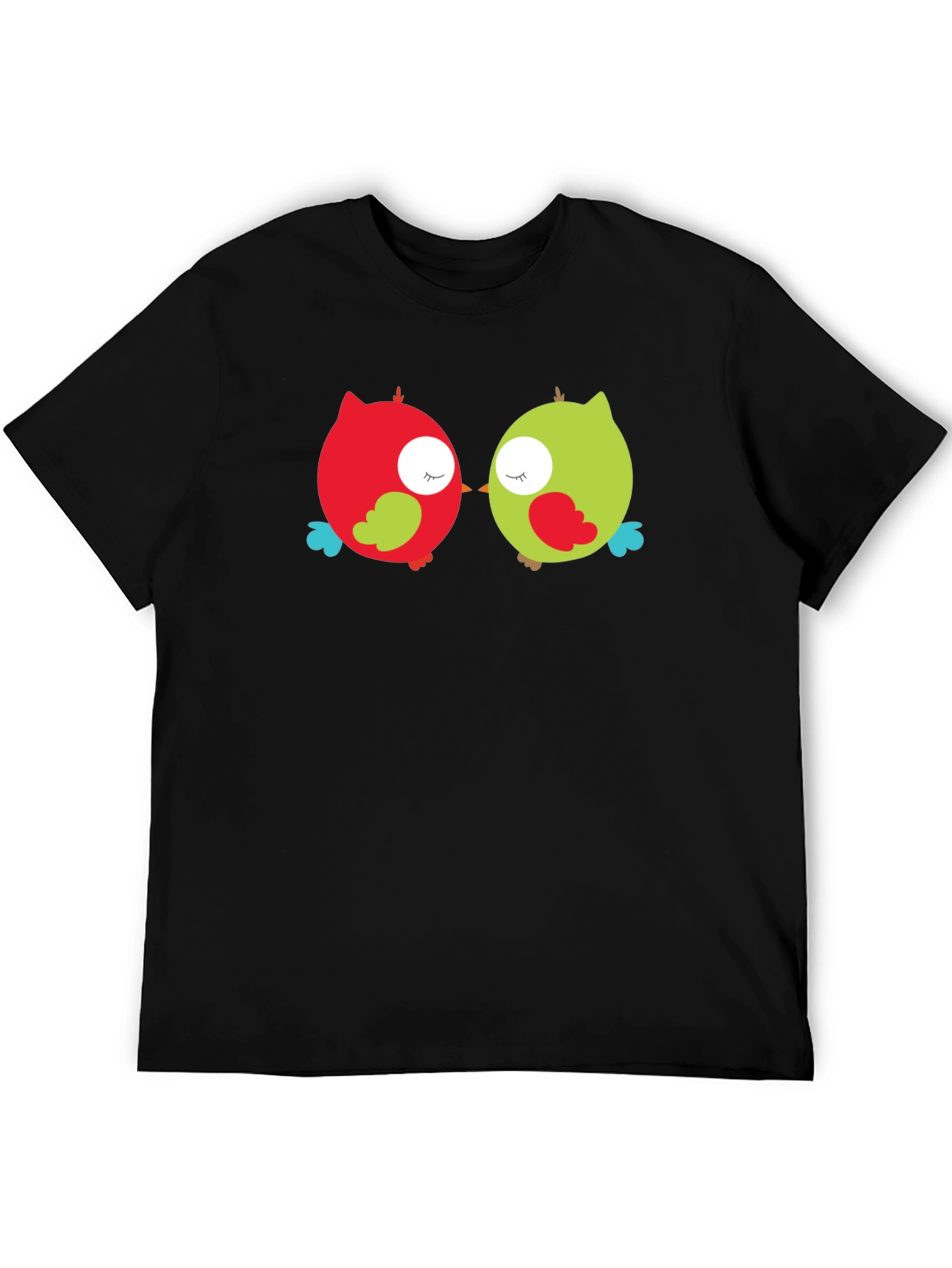 Cute Owls Black T-Shirt - Whimsical Graphic Tee