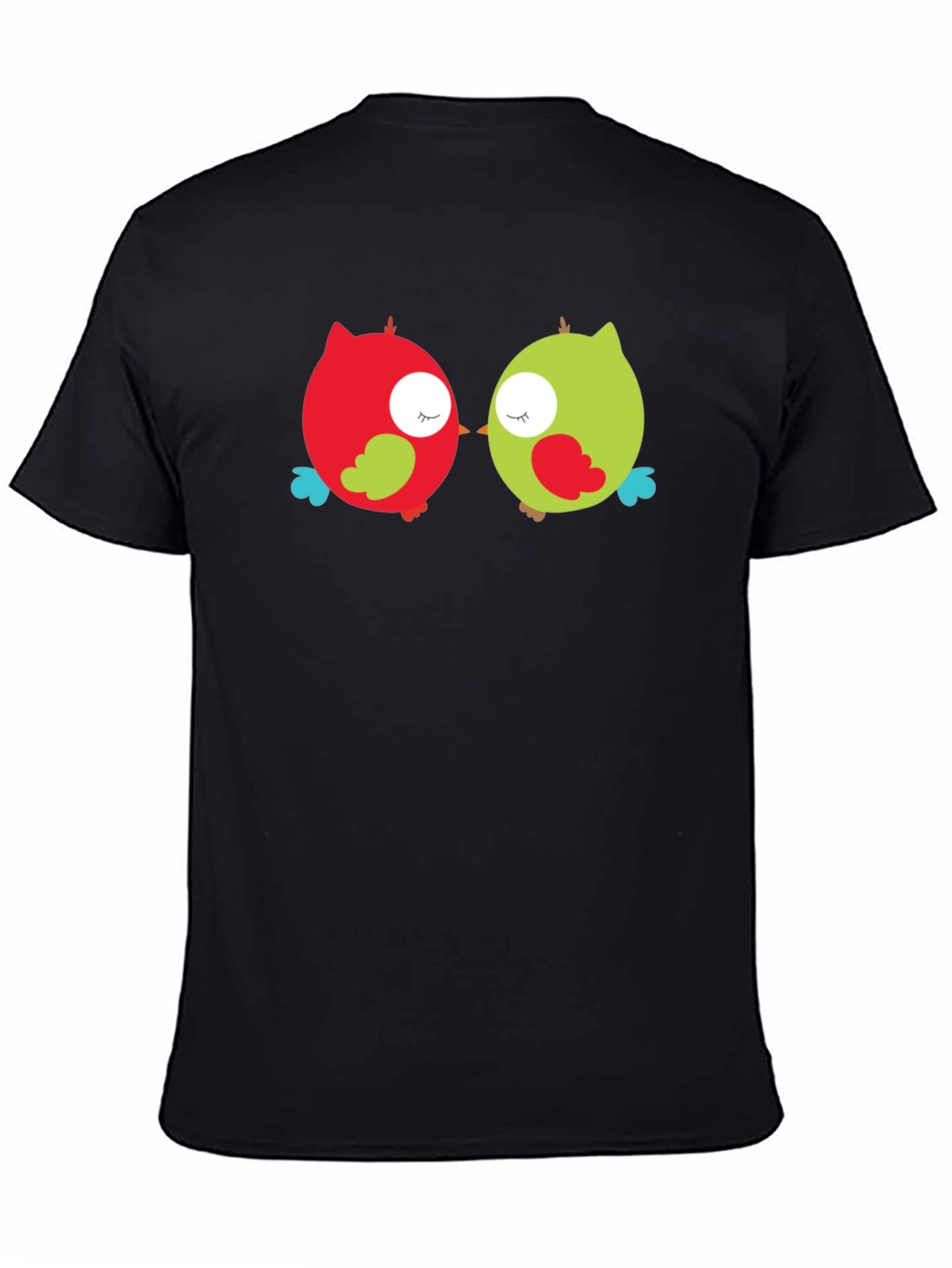 Cute Owls Black T-Shirt - Whimsical Graphic Tee
