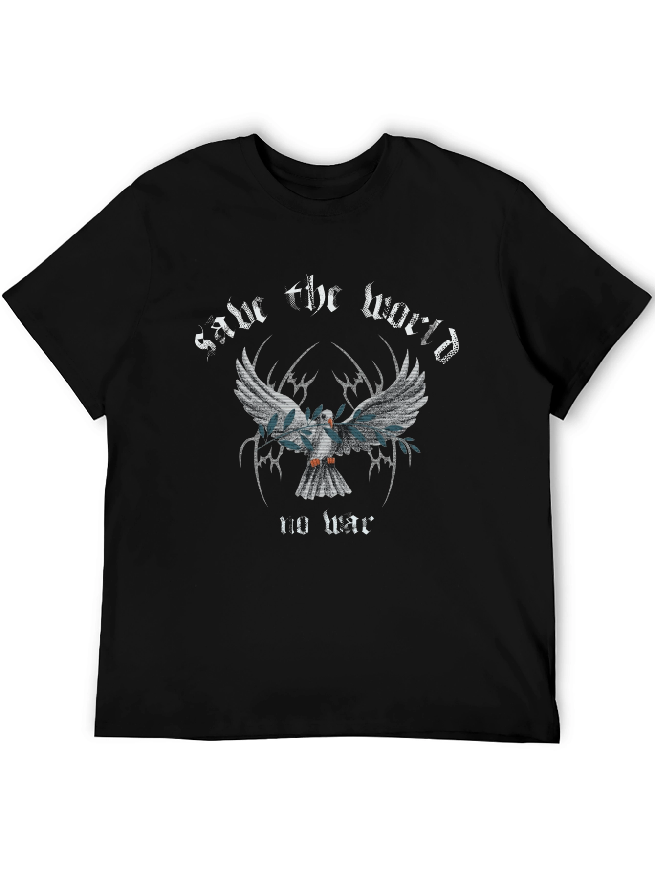Save the World Dove Graphic Tee - Black