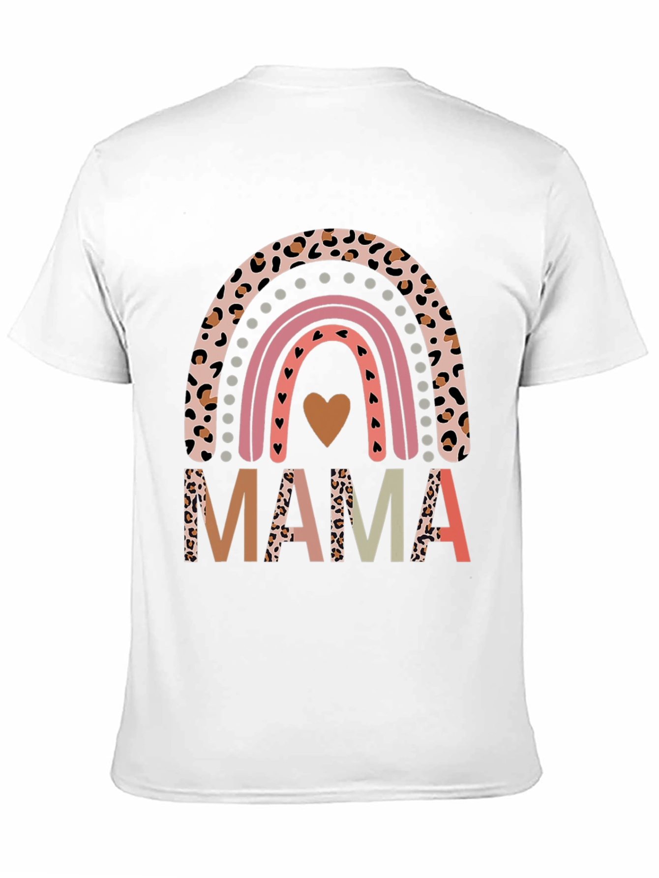 Mama Rainbow Leopard Print Graphic Tee