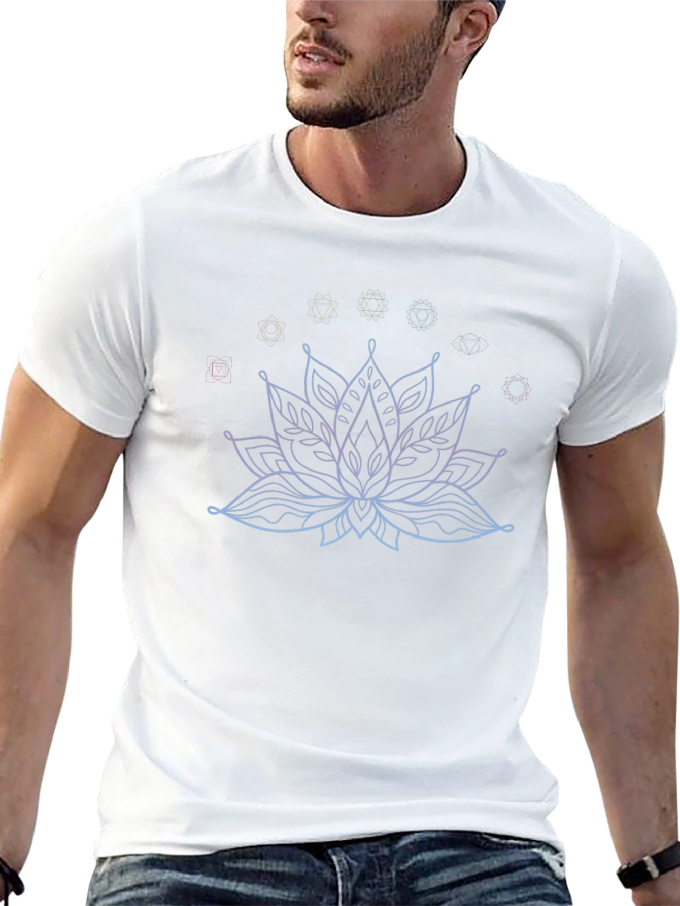 Lotus Flower Chakra Graphic Tee - Black