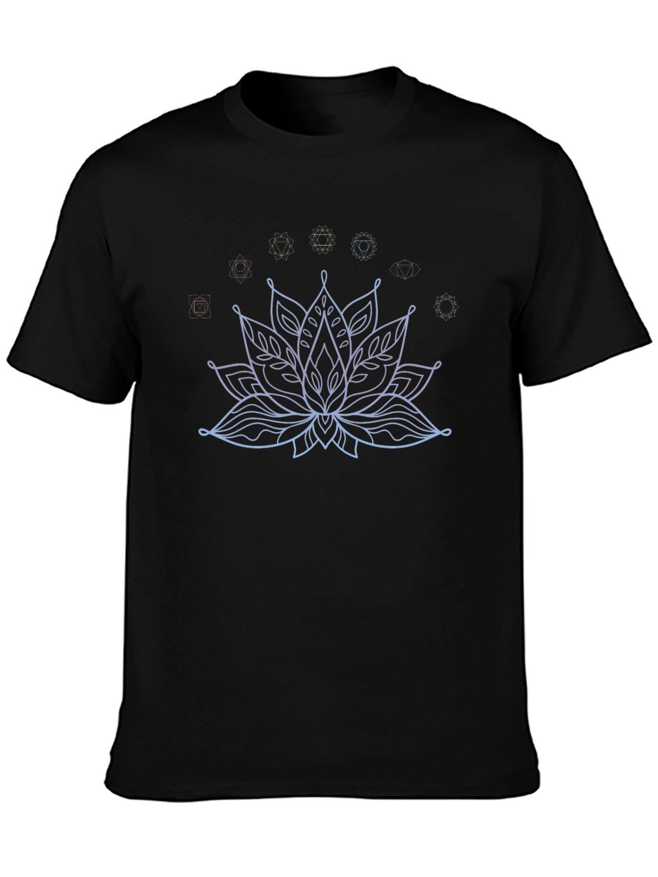 Lotus Flower Chakra Graphic Tee - Black