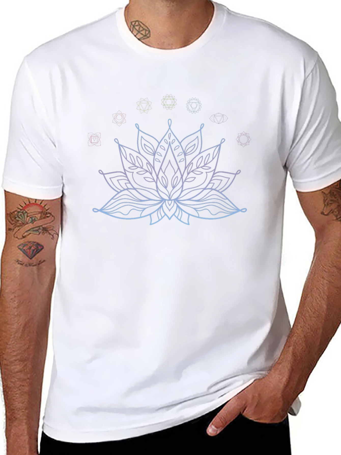 Lotus Flower Chakra Graphic Tee - Black