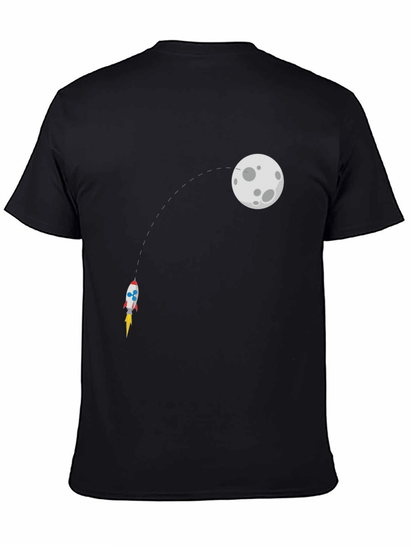 Rocket to the Moon Black T-Shirt