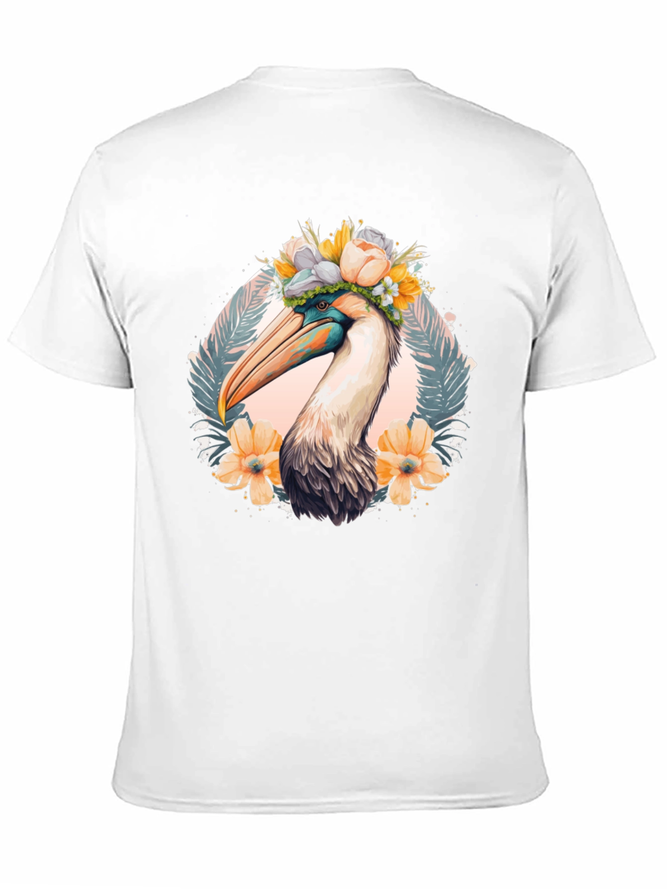 Pelican Floral Crown Black T-Shirt
