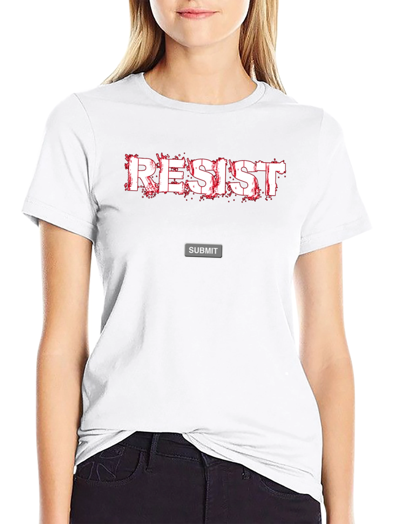 Resist Graphic Print Black T-Shirt