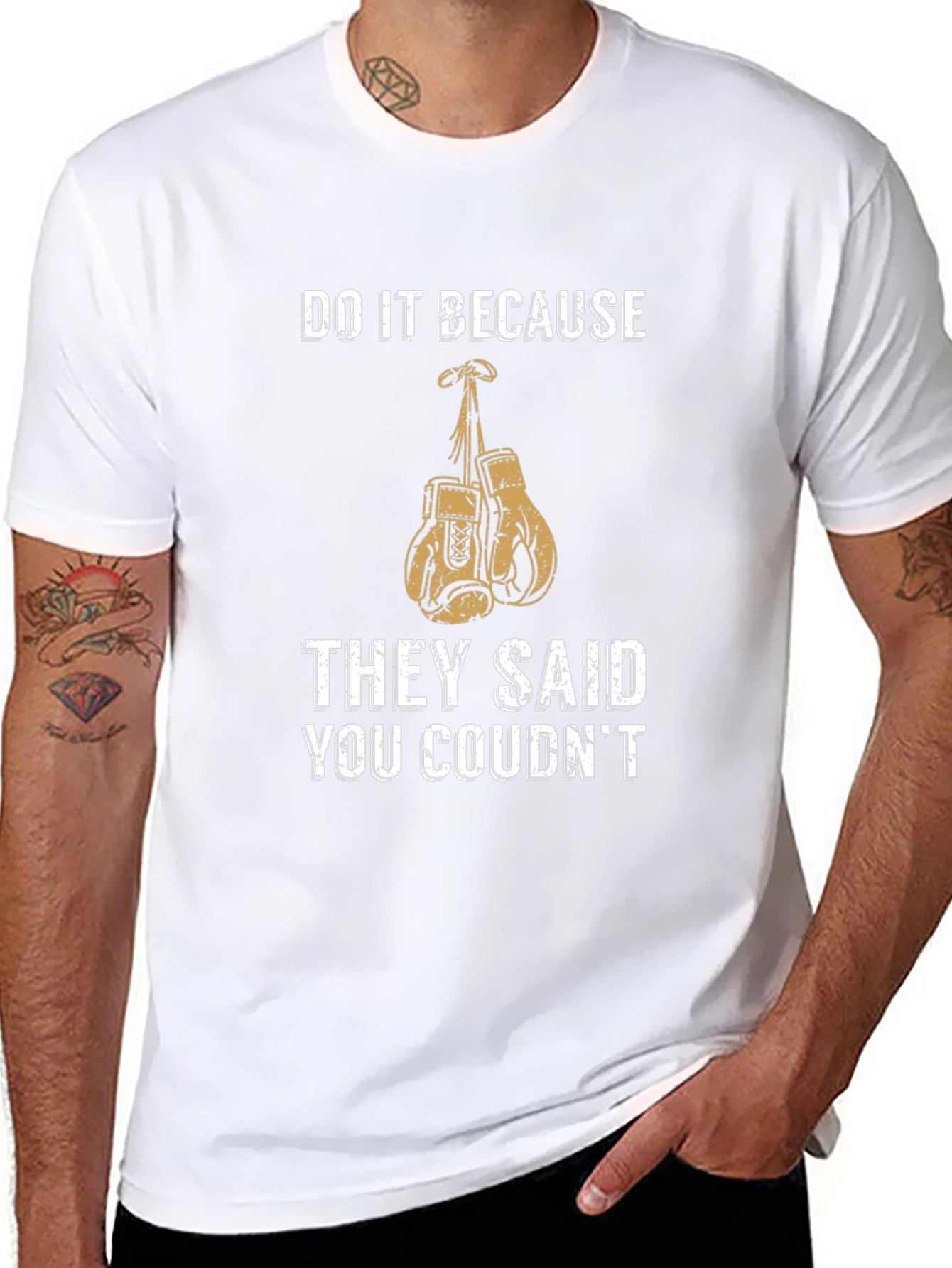 Motivational Boxing Gloves Graphic T-Shirt