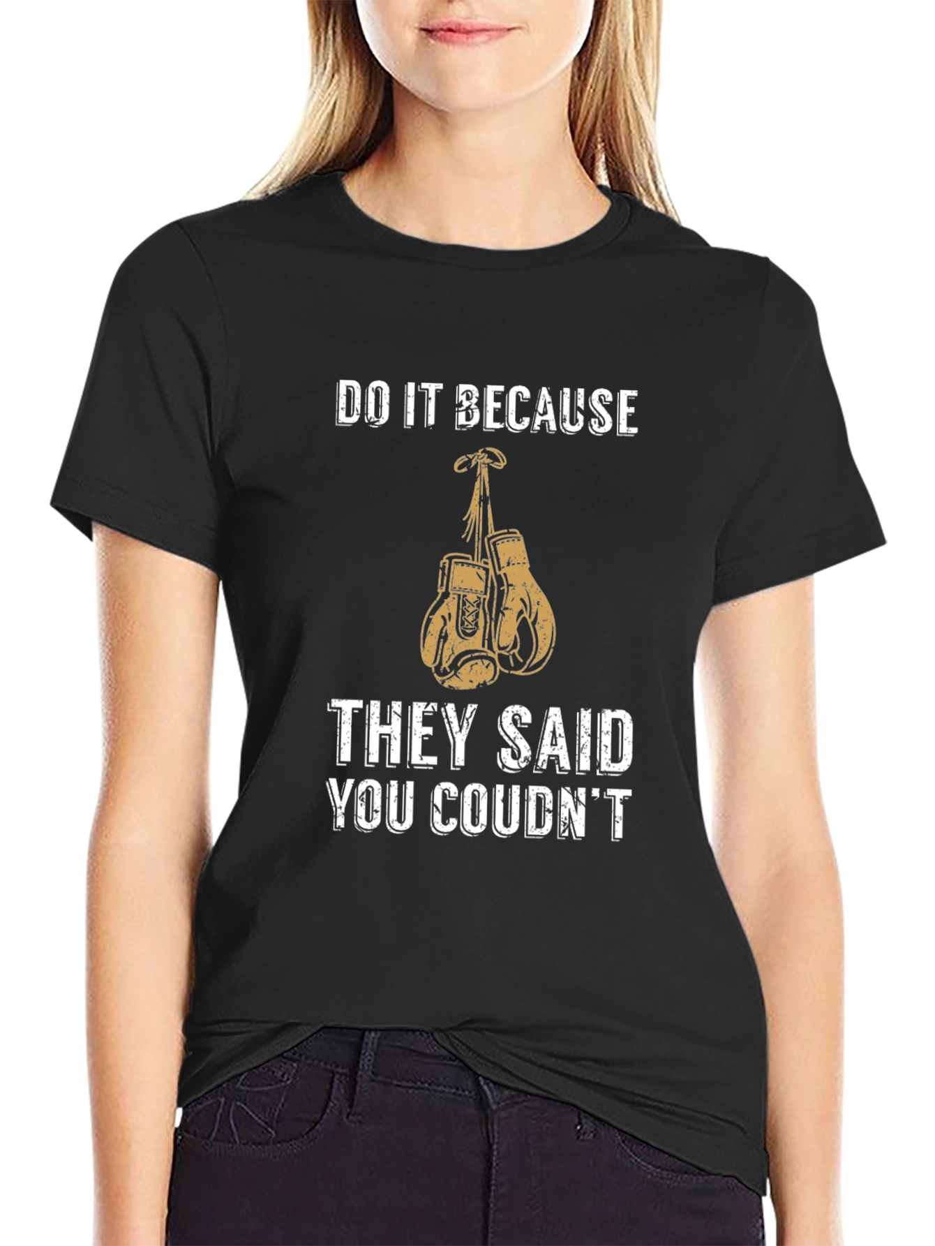 Motivational Boxing Gloves Graphic T-Shirt