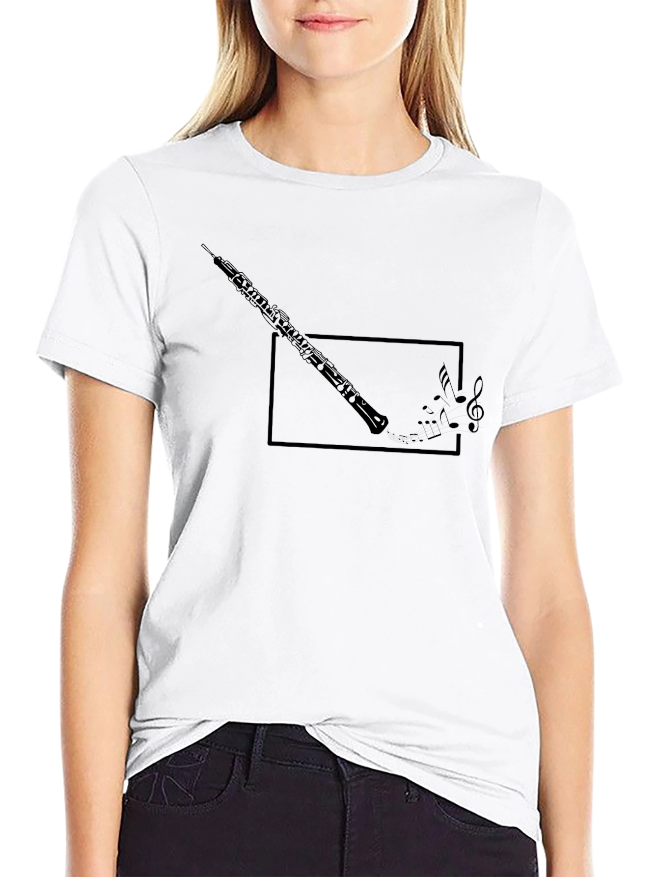 Musical Oboe T-Shirt - Black Graphic Tee