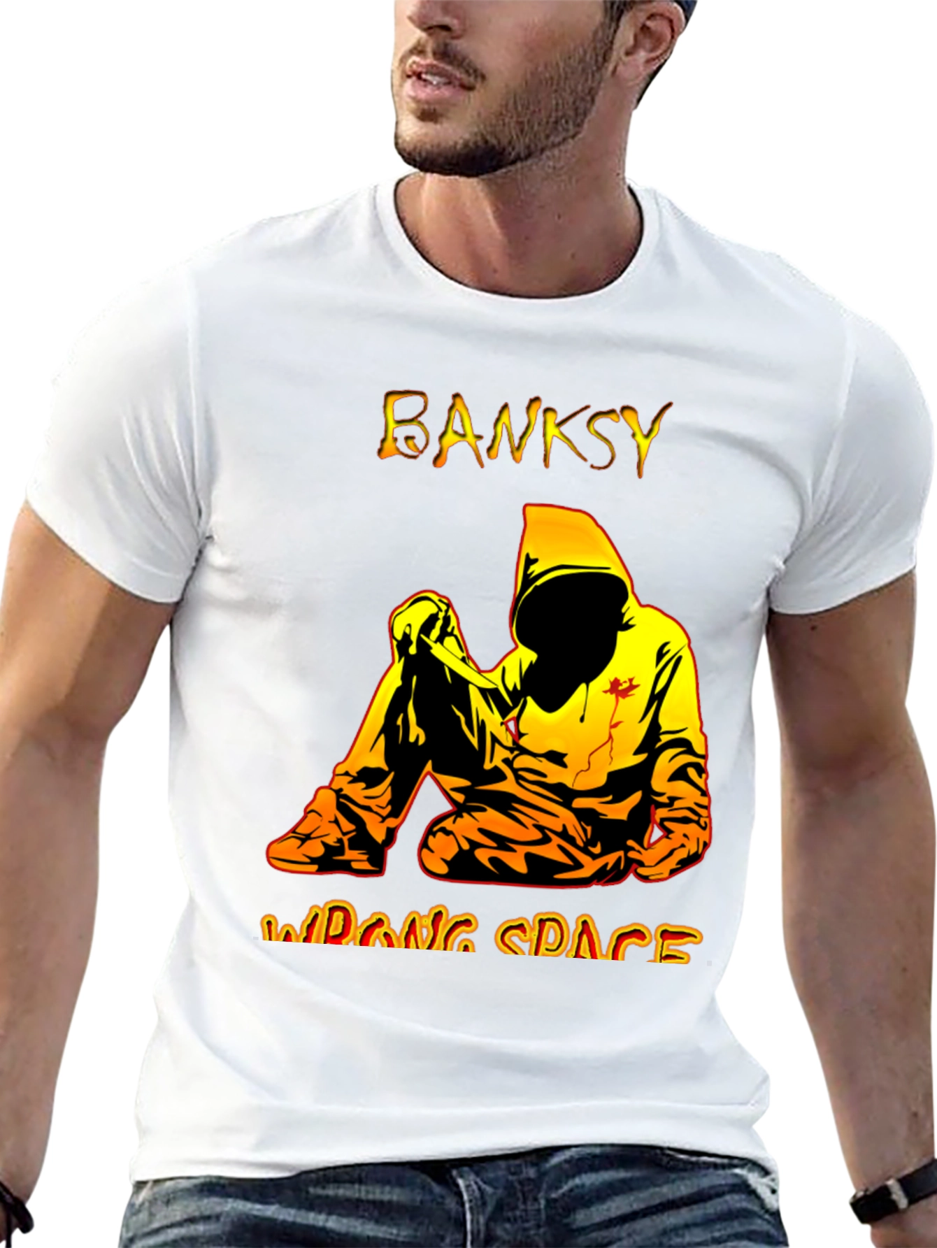 Banksy Wrong Space Graphic Tee - Modern Streetwear