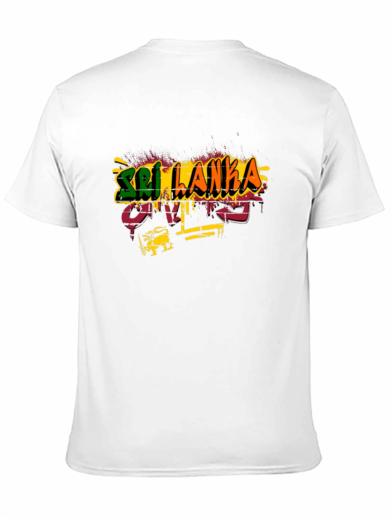 Sri Lanka Graffiti Style T-Shirt - Black Cotton Tee