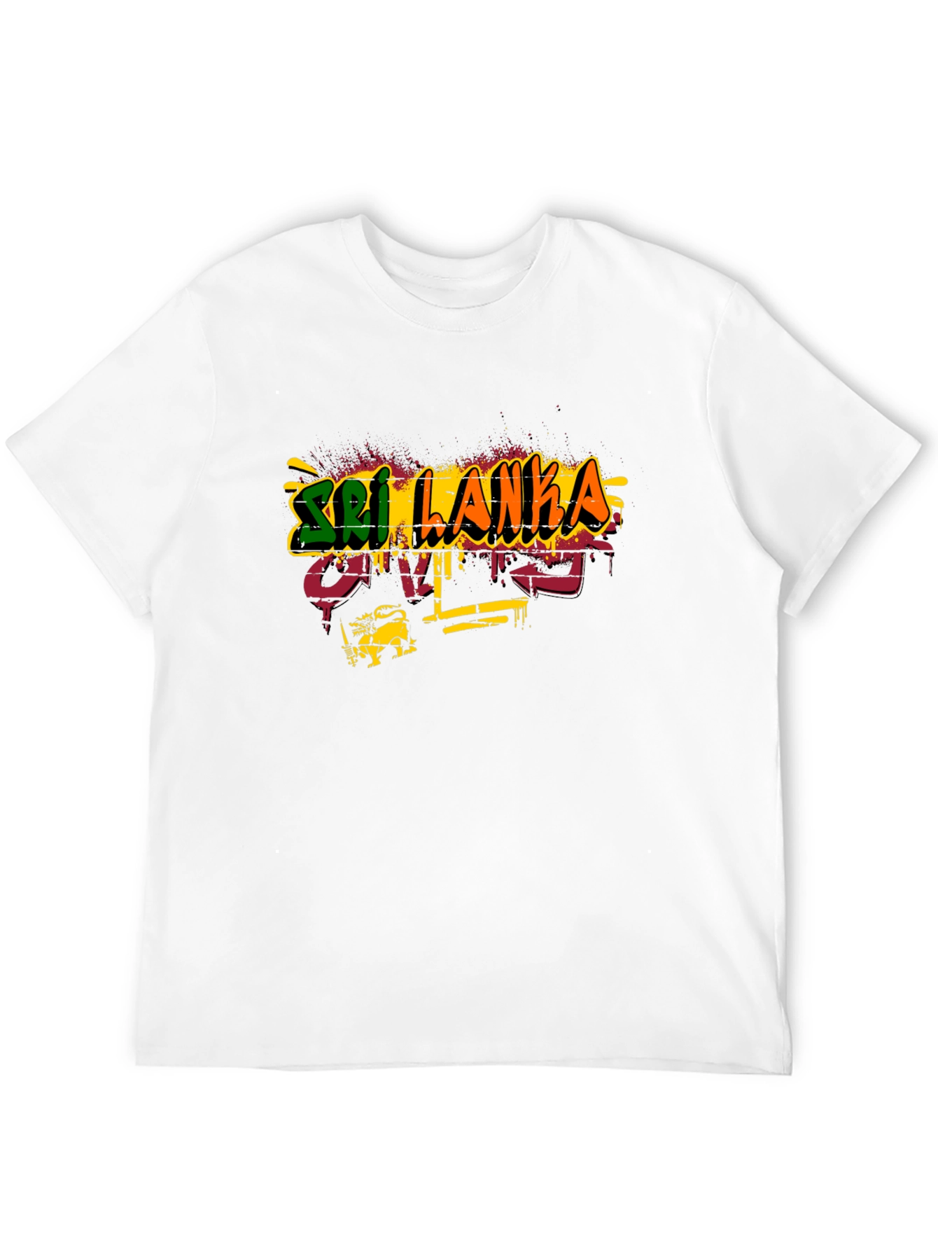Sri Lanka Graffiti Style T-Shirt - Black Cotton Tee