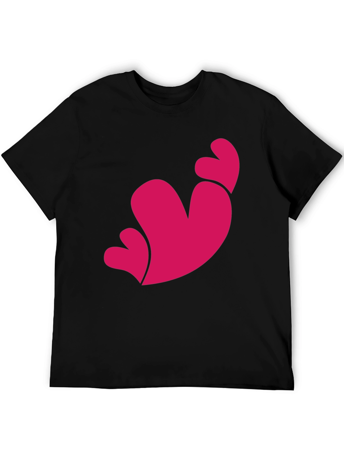 Heart Trio Graphic Tee - Black Casual T-Shirt