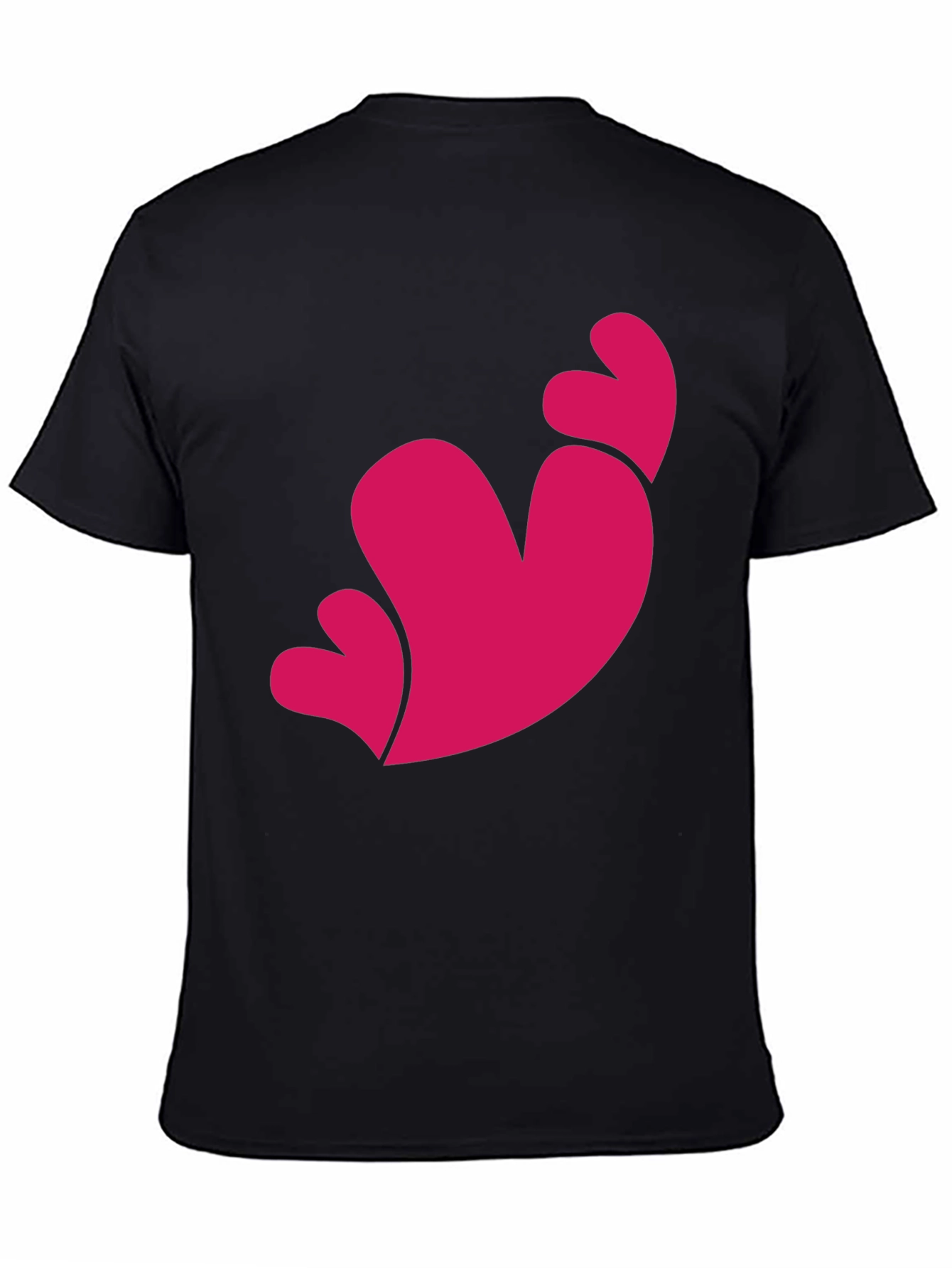Heart Trio Graphic Tee - Black Casual T-Shirt