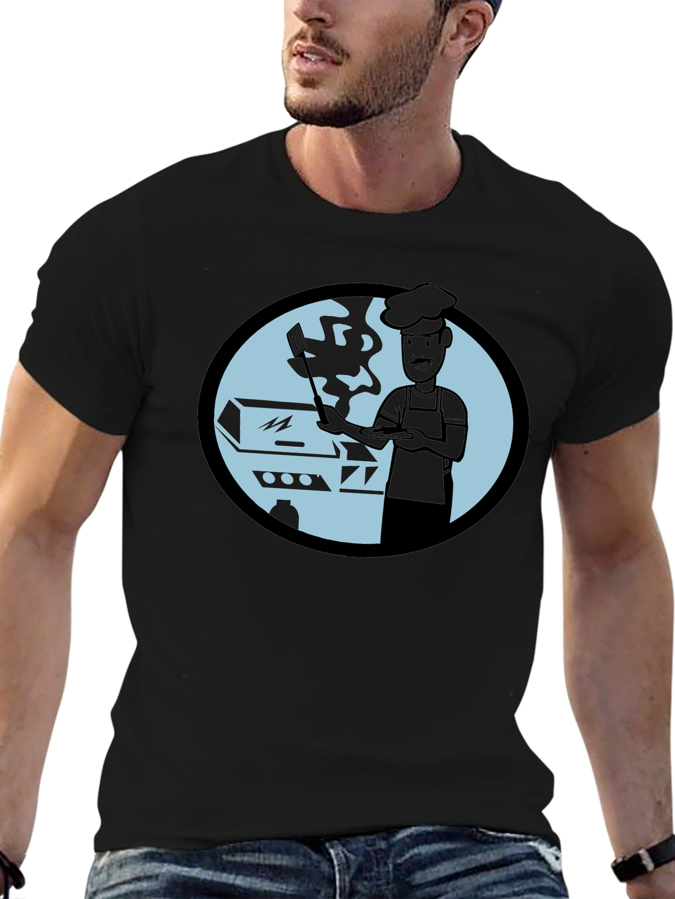 BBQ Chef Graphic T-Shirt - Black Cotton Tee
