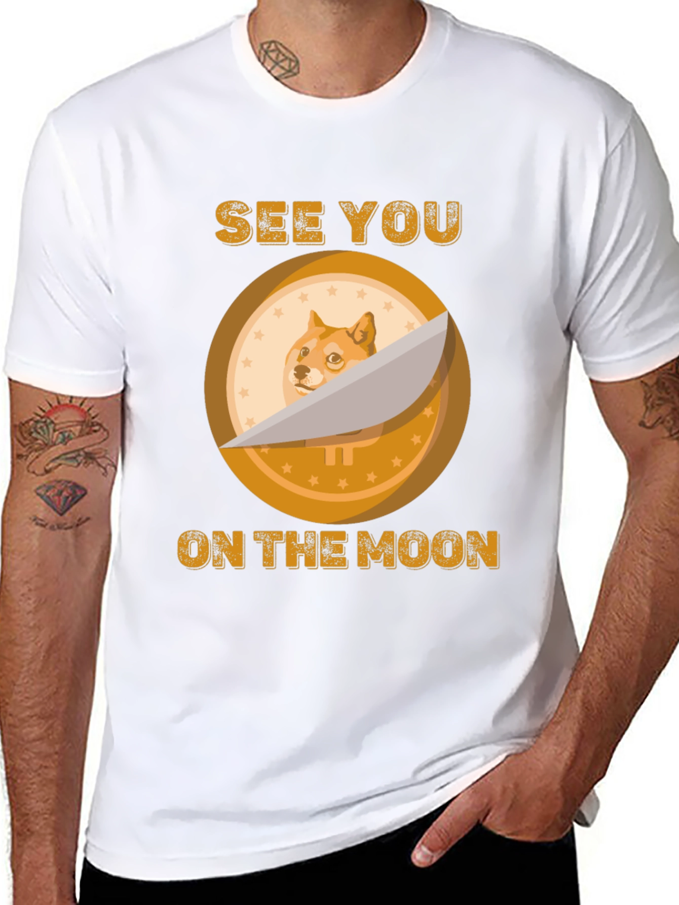 DogeCoin Moon T-Shirt Crypto Meme Tee