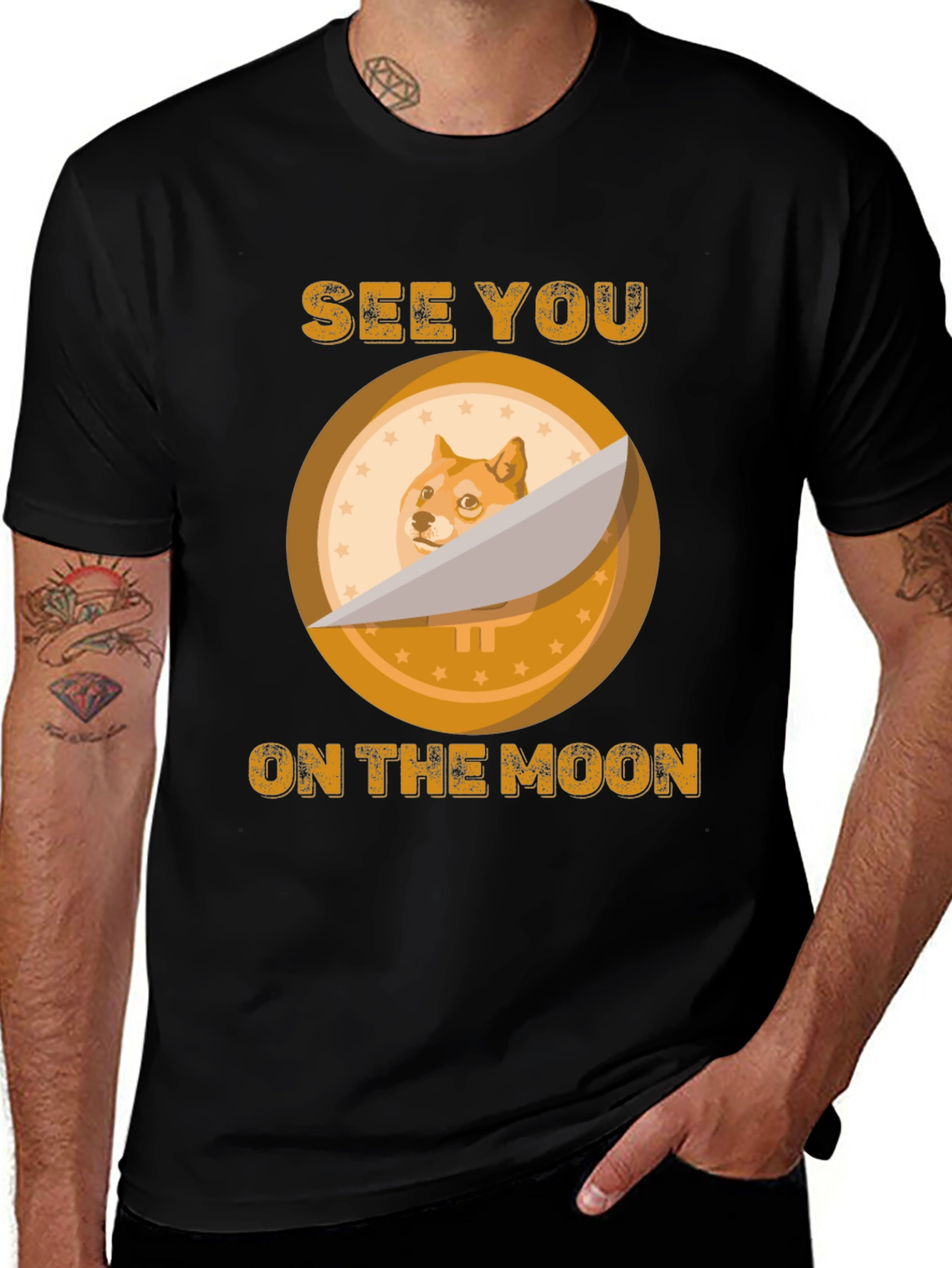 DogeCoin Moon T-Shirt Crypto Meme Tee